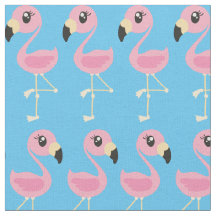 Rosa Flamingo Cute Tropical Print Fabric Kids