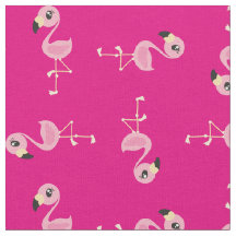 Rosa Flamingo Cute Tropical Print Fabric Kids