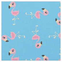 Rosa Flamingo Cute Tropical Print Fabric Kids