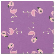 Rosa Flamingo Cute Tropical Print Fabric Kids