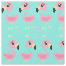 Rosa Flamingo Cute Tropical Print Fabric Kids