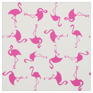 Rosa Flamingo Cute Tropical Print Fabric Tyg