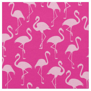 Rosa Flamingo Cute Tropical Print Fabric Tyg