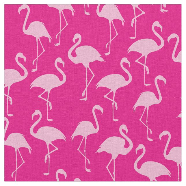Rosa Flamingo Cute Tropical Print Fabric Tyg (Närbild)