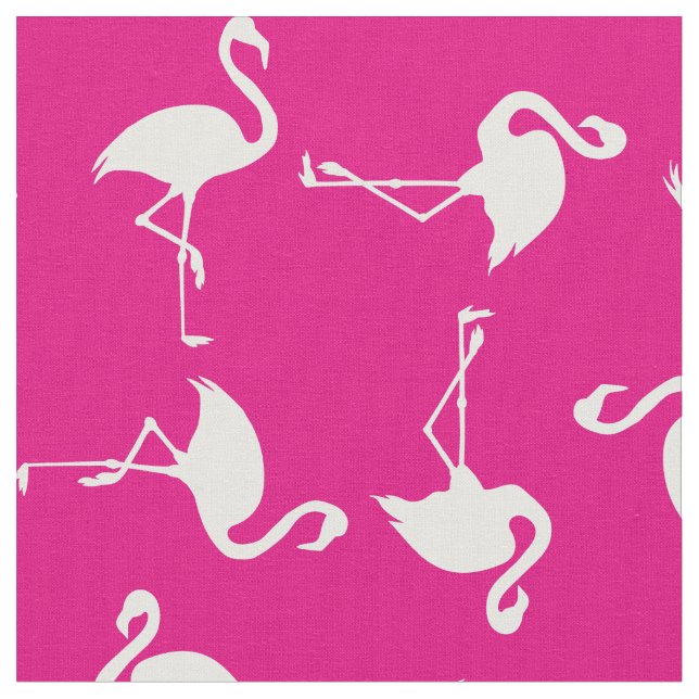 Rosa Flamingo Cute Tropical Print Fabric Tyg (Närbild)