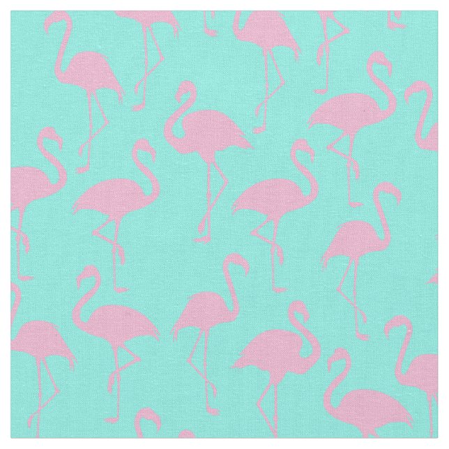 Rosa Flamingo Cute Tropical Print Fabric Tyg (Närbild)