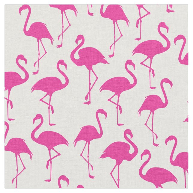 Rosa Flamingo Cute Tropical Print Fabric Tyg (Närbild)