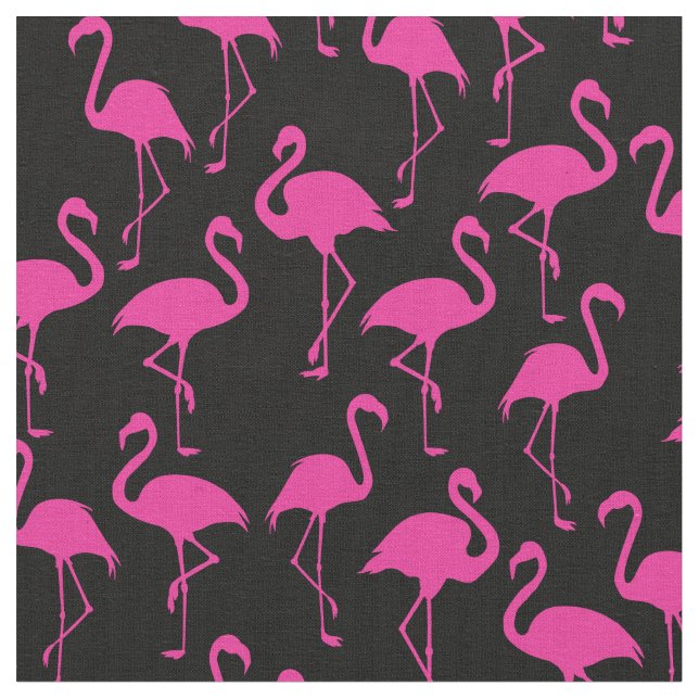 Rosa Flamingo Cute Tropical Print Fabric Tyg (Närbild)