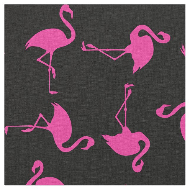 Rosa Flamingo Cute Tropical Print Fabric Tyg (Närbild)