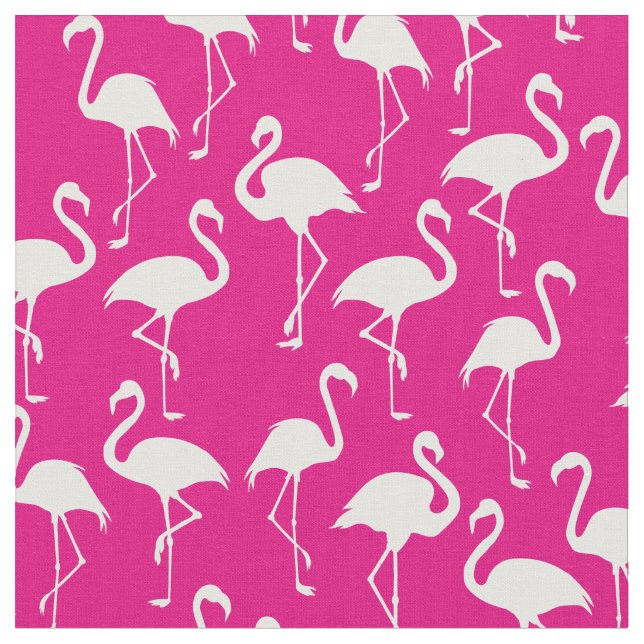 Rosa Flamingo Cute Tropical Print Fabric Tyg (Närbild)