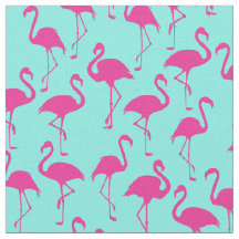 Rosa Flamingo Cute Tropical Print Fabric