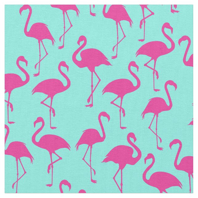 Rosa Flamingo Cute Tropical Print Fabric Tyg (Närbild)