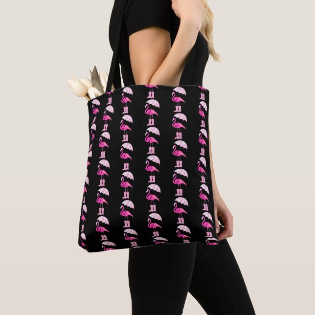 Rosa Flamingo Design - Anpassningsbar allt-över-ut Tygkasse (Närbild)