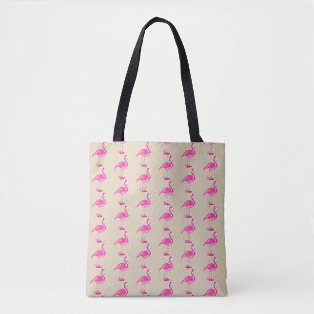 Rosa Flamingo Design - Anpassningsbar allt-över-ut Tygkasse (Framsida)