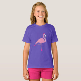 Rosa Flamingo Design - Girls grundläggande T-Shirt