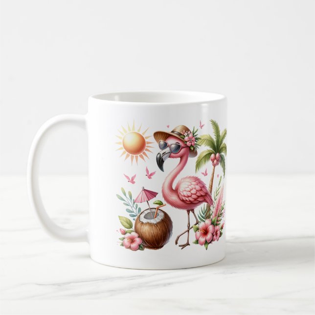 Rosa Flamingo Design Kaffemugg (Vänster)