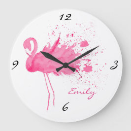Rosa Flamingo Design Stor Klocka