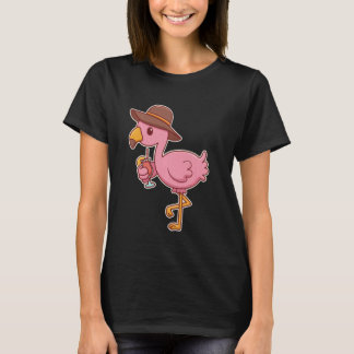 Rosa Flamingo Drinking Cocktail T Shirt