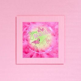 Rosa Flamingo, du är vacker inspirerande Poster