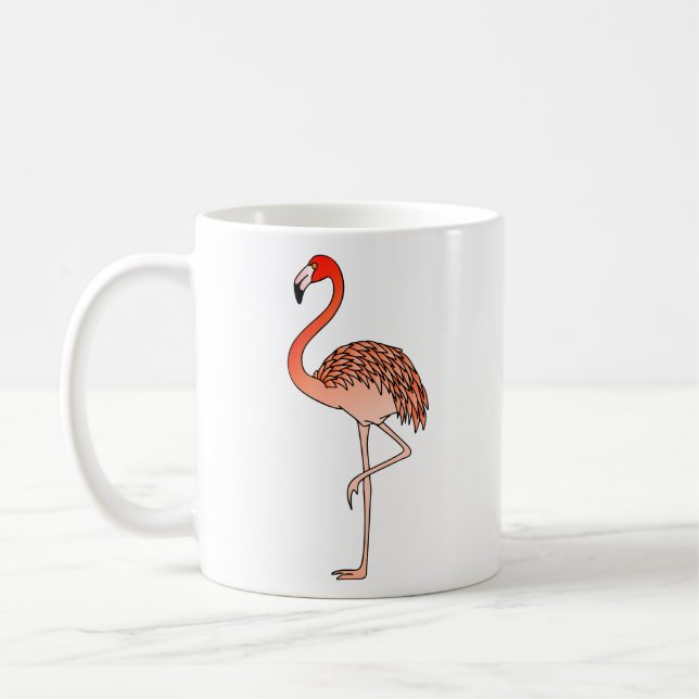 Rosa Flamingo Fågel Linjedesign-57567 Kaffe Mugg (Vänster)