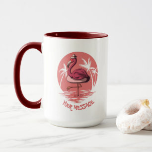 Rosa flamingo fågel mugg