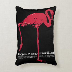 Rosa flamingo fågel på Tyskland München Zoo Prydnadskudde