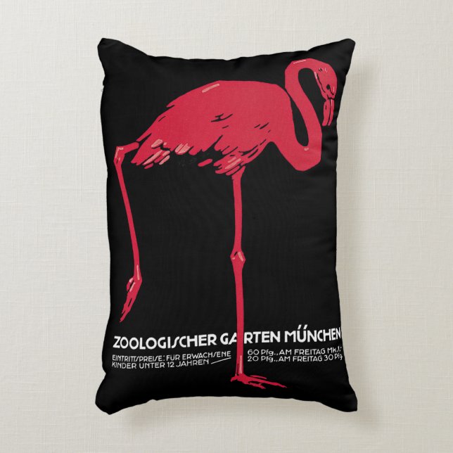 Rosa flamingo fågel på Tyskland München Zoo Prydnadskudde (Framsidan(Vertikal))