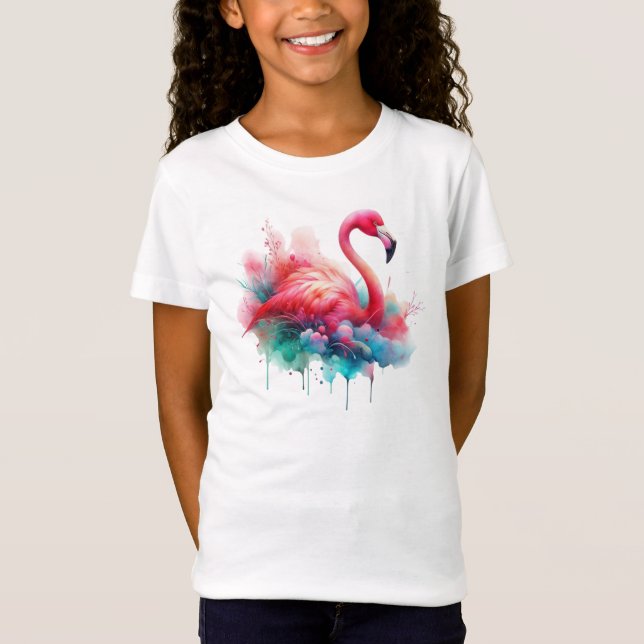 Rosa Flamingo Fågel Sublimering T Shirt (Framsida)