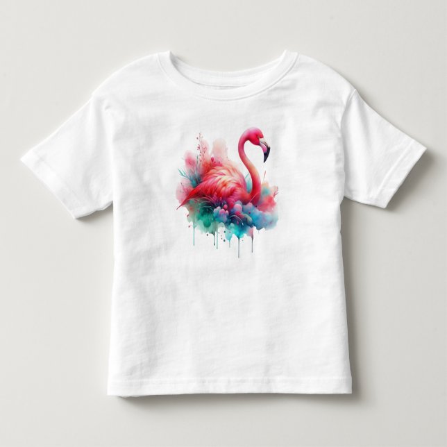 Rosa Flamingo Fågel Sublimering T Shirt (Framsida)