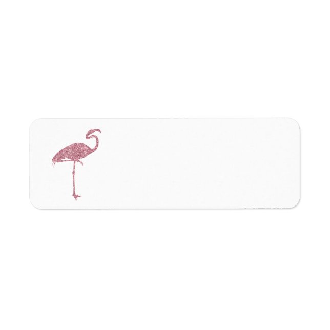 Rosa Flamingo Faux Glitter Flamingos Tropical Returadress Etikett (Framsidan)