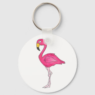 Rosa Flamingo Flamingos Tropical Bird Keychain Nyckelring