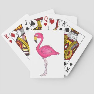 Rosa Flamingo Flamingos Tropical Bird SpelCard Spel Kort