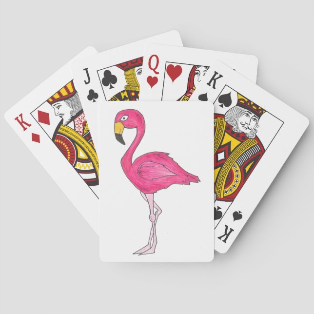 Rosa Flamingo Flamingos Tropical Bird SpelCard Spel Kort (Baksidan)