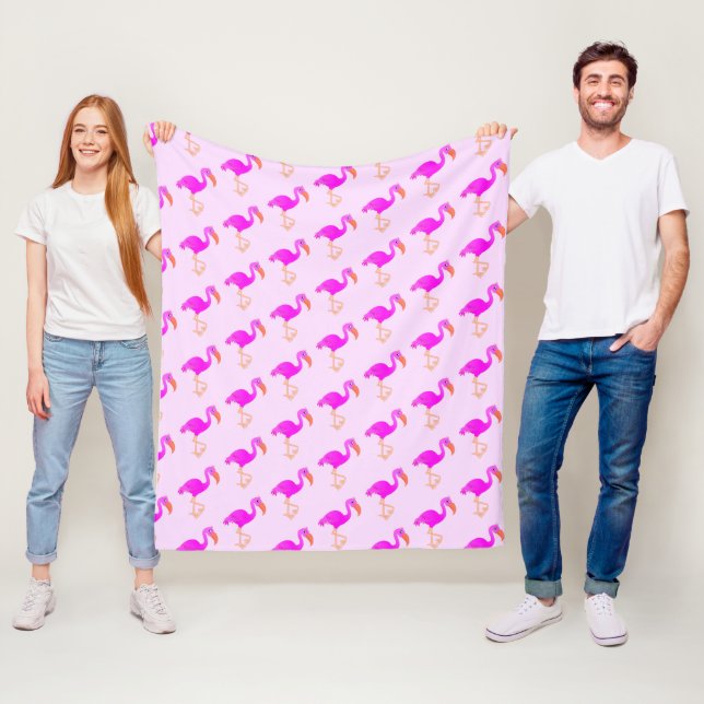 Rosa Flamingo Fleece Blanket (På plats)