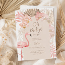 Rosa flamingo flicka baby shower