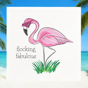 Rosa Flamingo Flockar Fantastiska Rosa Glasögon Pappersservett