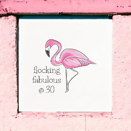 Rosa Flamingo Flocking Fabulous på trettio Pappersservett