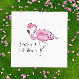 Rosa Flamingo Flocking Fabulous Pappersservett