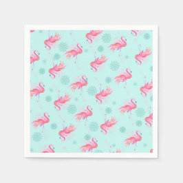 Rosa Flamingo Florida Helgdag jul Pappersservett