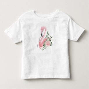 Rosa Flamingo Flower Girl Bröllop T Shirt