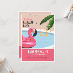 Rosa Flamingo Flytande Sällskapslek Inbjudan för B