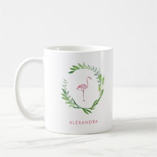 Rosa Flamingo för grönskakran Kaffemugg