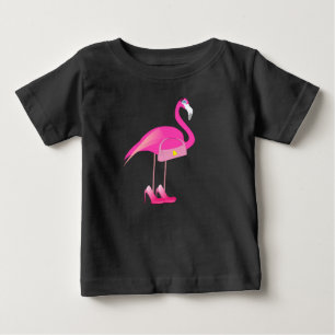 Rosa Flamingo - för Jersey för baby fin T-tr Tröja