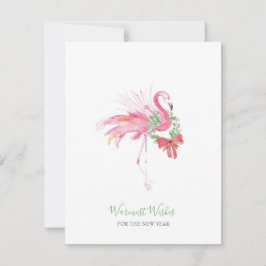Rosa Flamingo för Small Business Helgdag Card Julkort
