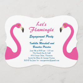 Rosa Flamingo Förlovningsfest-inbjudan Inbjudningar