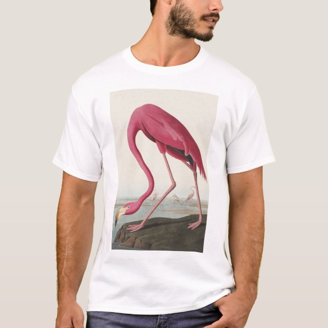 Rosa Flamingo från amerikanska fåglar T Shirt (Framsida)