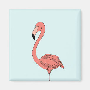 Rosa Flamingo Fridge Magnet