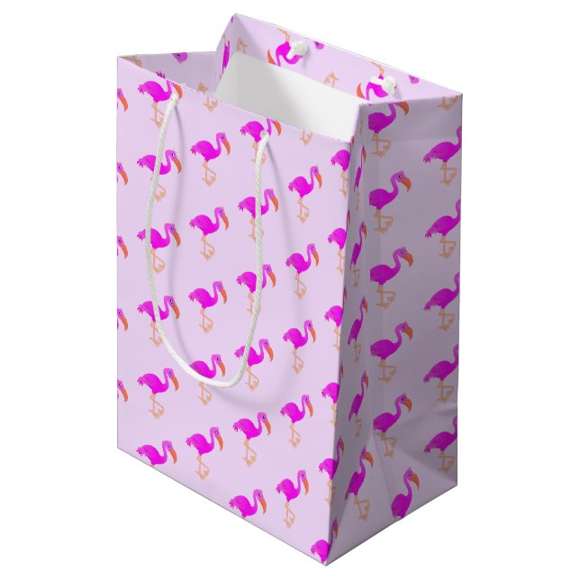 Rosa Flamingo Gift Bag (Framsidan Vinklad)