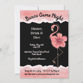 Rosa Flamingo Girls Night Bunco Inbjudningar