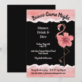 Rosa Flamingo Girls Night Bunco Inbjudningar